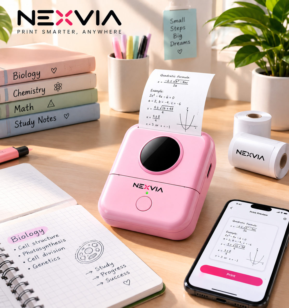 NEXVIA D30 Portable Label Maker Bluetooth Thermal Printer Sticker Labels