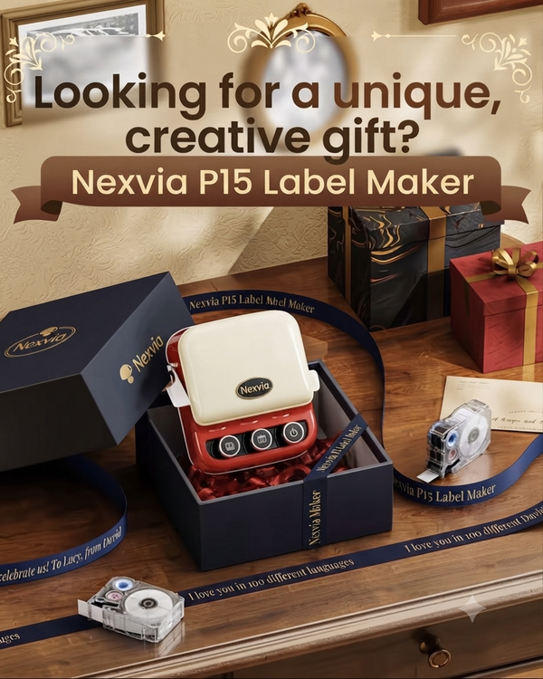Nexvia™ P15 Portable Mini Label Maker & Ribbon Printer