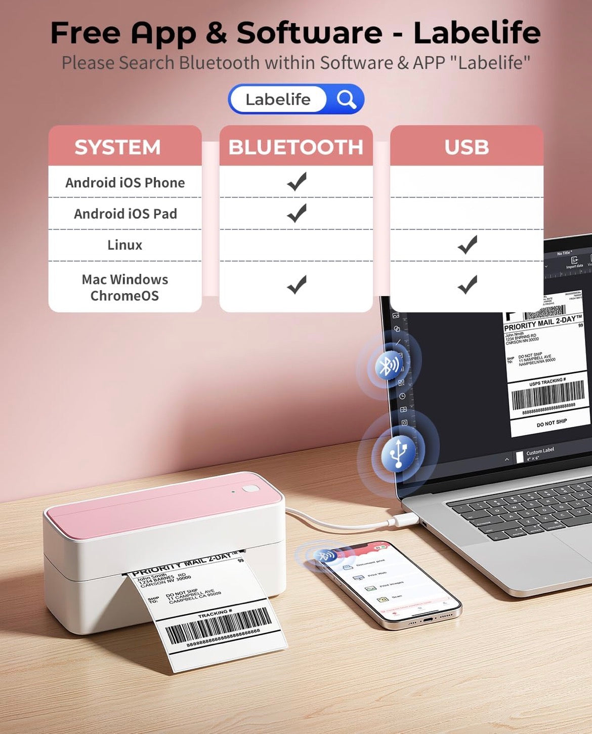 Nexvia™ Ultra-Porto Wireless Thermal Label Printer